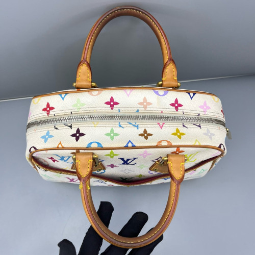 Louis Vuitton Handbag Monogram Multicolor White Brown