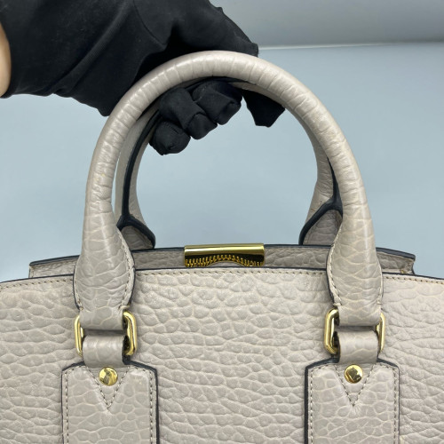 Burberry Handbag Grained Calfskin Grey