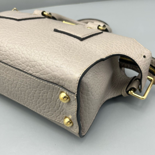 Burberry Handbag Grained Calfskin Grey