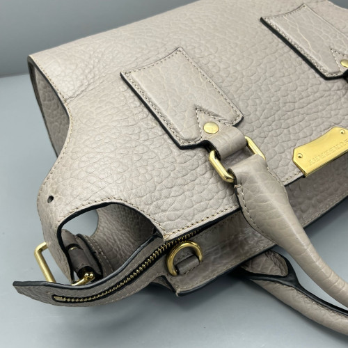 Burberry Handbag Grained Calfskin Grey