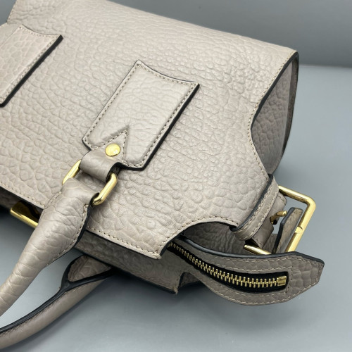 Burberry Handbag Grained Calfskin Grey