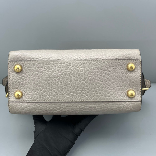 Burberry Handbag Grained Calfskin Grey
