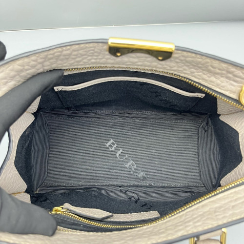 Burberry Handbag Grained Calfskin Grey