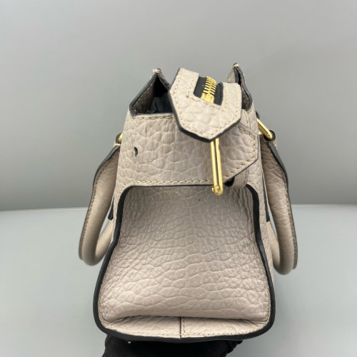Burberry Handbag Grained Calfskin Grey