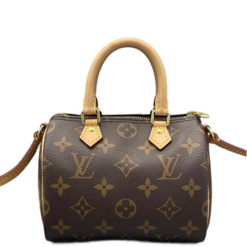 Louis Vuitton Nano Speedy Bandouliere Monogram Dark Brown Light Brown Louis Vuitton Nano Speedy Bandouliere Monogram Dark Brown Light Brown