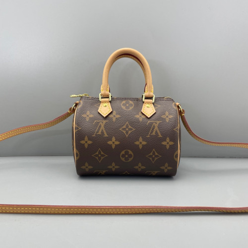 Louis Vuitton Nano Speedy Bandouliere Monogram Dark Brown Light Brown Louis Vuitton Nano Speedy Bandouliere Monogram Dark Brown Light Brown