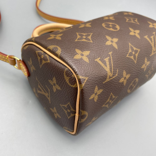 Louis Vuitton Nano Speedy Bandouliere Monogram Dark Brown Light Brown Louis Vuitton Nano Speedy Bandouliere Monogram Dark Brown Light Brown