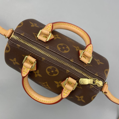 Louis Vuitton Nano Speedy Bandouliere Monogram Dark Brown Light Brown Louis Vuitton Nano Speedy Bandouliere Monogram Dark Brown Light Brown