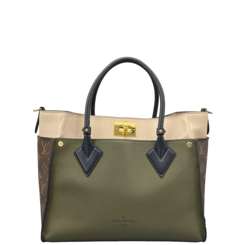 Louis Vuitton On My Side MM Reverse Monogram Olive Taupe Beige Brown