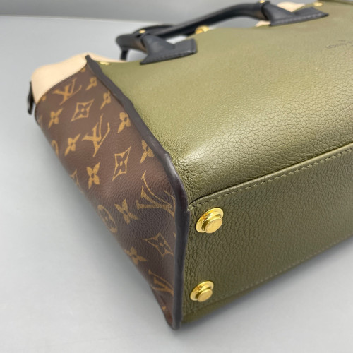 Louis Vuitton On My Side MM Reverse Monogram Olive Taupe Beige Brown