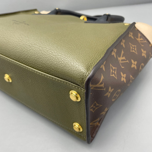 Louis Vuitton On My Side MM Reverse Monogram Olive Taupe Beige Brown