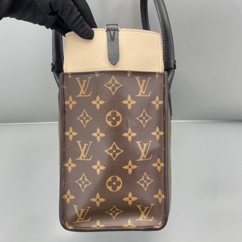 Louis Vuitton On My Side MM Reverse Monogram Olive Taupe Beige Brown