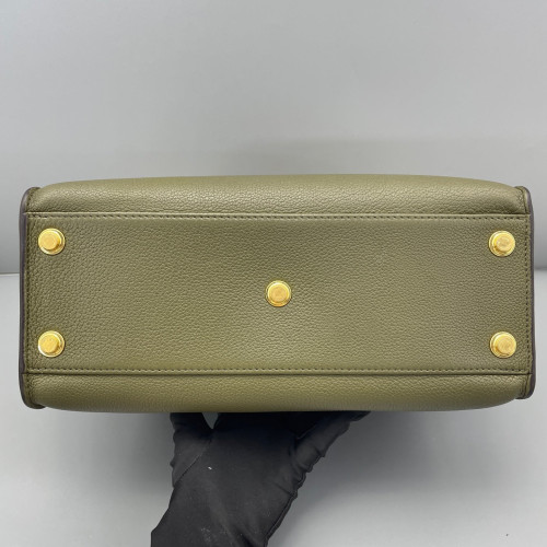 Louis Vuitton On My Side MM Reverse Monogram Olive Taupe Beige Brown