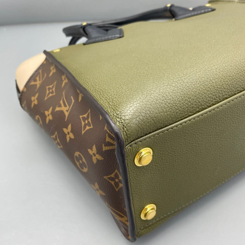 Louis Vuitton On My Side MM Reverse Monogram Olive Taupe Beige Brown