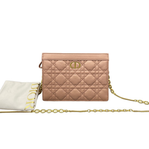 Dior Clutch With Chain Calfskin Pink