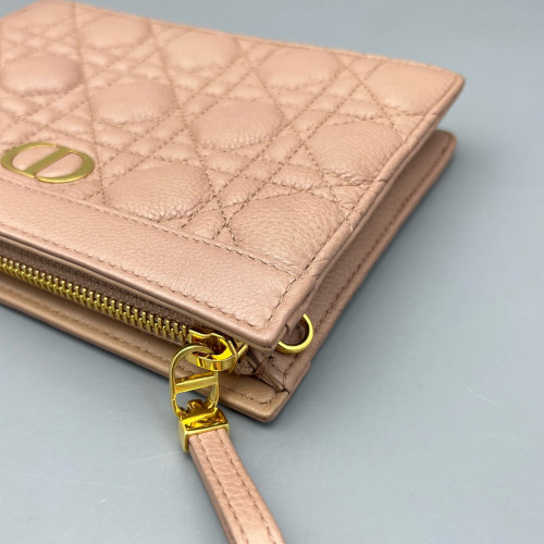 Dior Clutch With Chain Calfskin Pink