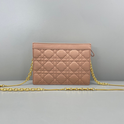 Dior Clutch With Chain Calfskin Pink