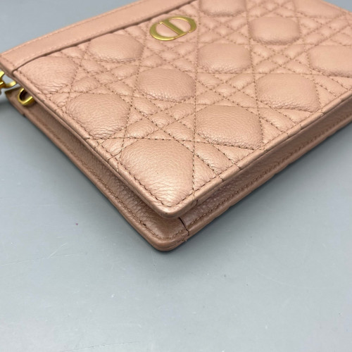 Dior Clutch With Chain Calfskin Pink