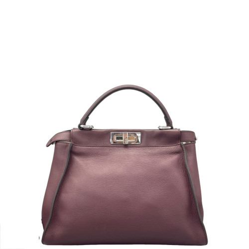 Fendi Peekaboo Iconic Medium Calfskin Burgundy