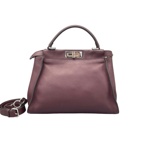 Fendi Peekaboo Iconic Medium Calfskin Burgundy