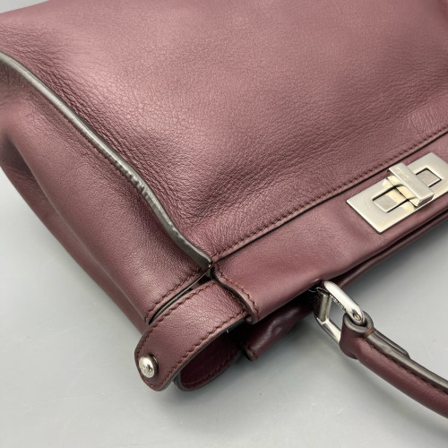 Fendi Peekaboo Iconic Medium Calfskin Burgundy