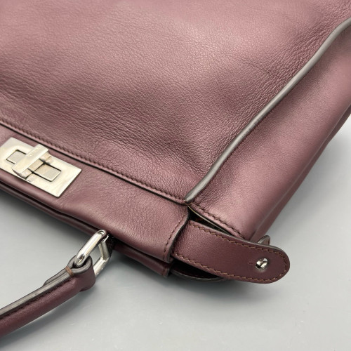 Fendi Peekaboo Iconic Medium Calfskin Burgundy