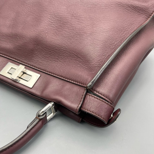 Fendi Peekaboo Iconic Medium Calfskin Burgundy
