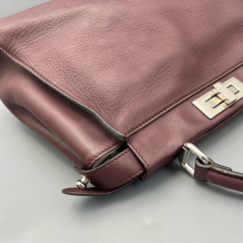 Fendi Peekaboo Iconic Medium Calfskin Burgundy