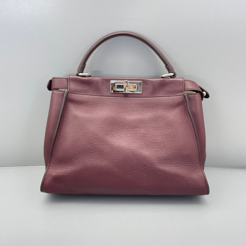 Fendi Peekaboo Iconic Medium Calfskin Burgundy
