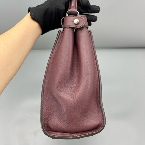 Fendi Peekaboo Iconic Medium Calfskin Burgundy