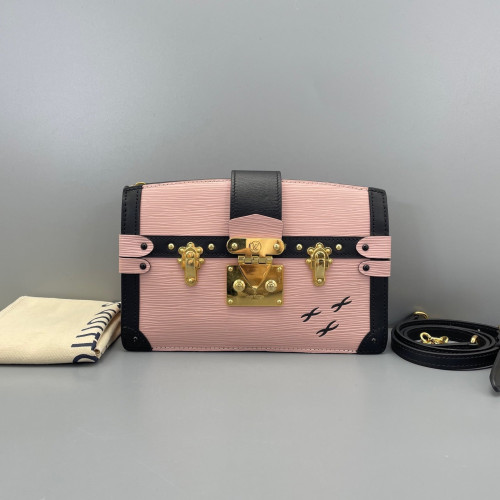Louis Vuitton Trunk Clutch Epi Pink Black