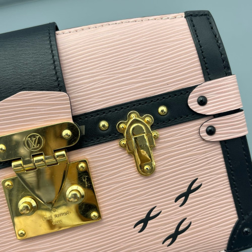 Louis Vuitton Trunk Clutch Epi Pink Black