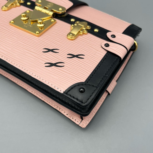 Louis Vuitton Trunk Clutch Epi Pink Black