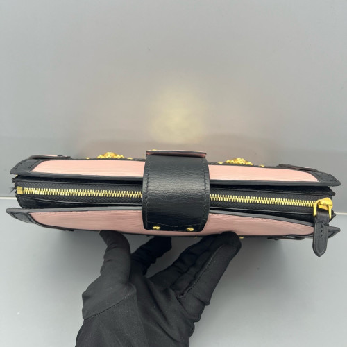 Louis Vuitton Trunk Clutch Epi Pink Black