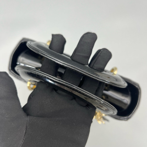 Dior Small Lady Dior Patent Calfskin Black
