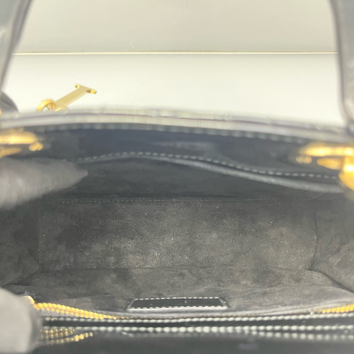 Dior Small Lady Dior Patent Calfskin Black
