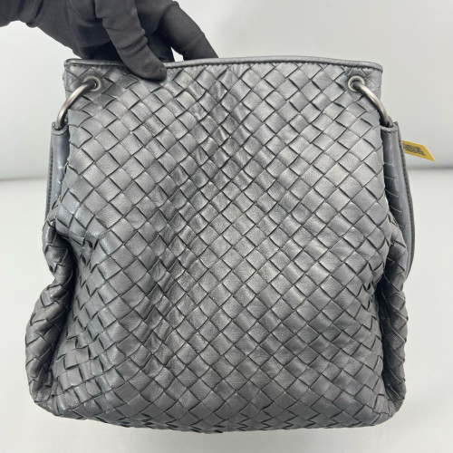 Bottega Veneta Medium Campana Hobo Calfskin Intrecciato Grey