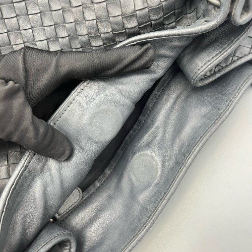 Bottega Veneta Medium Campana Hobo Calfskin Intrecciato Grey