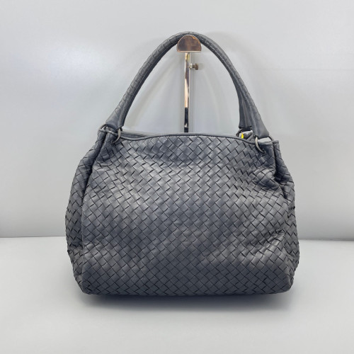 Bottega Veneta Medium Campana Hobo Calfskin Intrecciato Grey