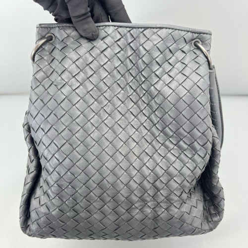 Bottega Veneta Medium Campana Hobo Calfskin Intrecciato Grey