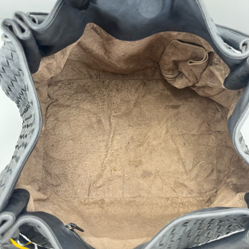 Bottega Veneta Medium Campana Hobo Calfskin Intrecciato Grey