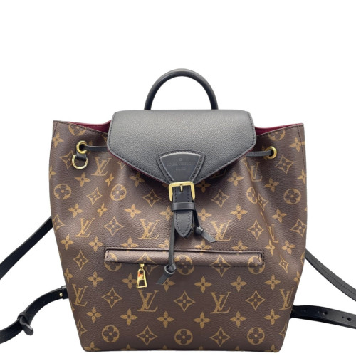 Louis Vuitton Backpack Monogram Calfskin Dark Brown Light Brown Black