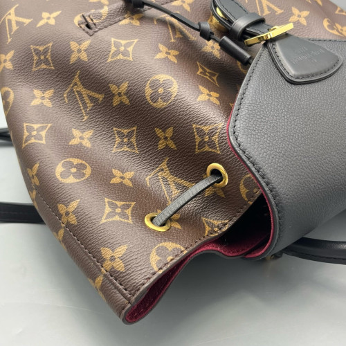 Louis Vuitton Backpack Monogram Calfskin Dark Brown Light Brown Black