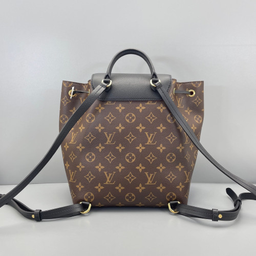 Louis Vuitton Backpack Monogram Calfskin Dark Brown Light Brown Black