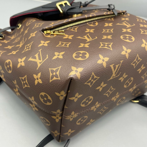 Louis Vuitton Backpack Monogram Calfskin Dark Brown Light Brown Black