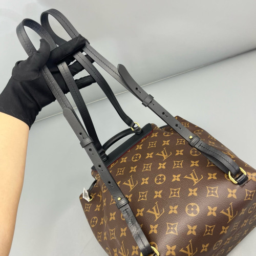 Louis Vuitton Backpack Monogram Calfskin Dark Brown Light Brown Black