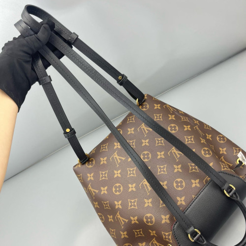 Louis Vuitton Backpack Monogram Calfskin Dark Brown Light Brown Black