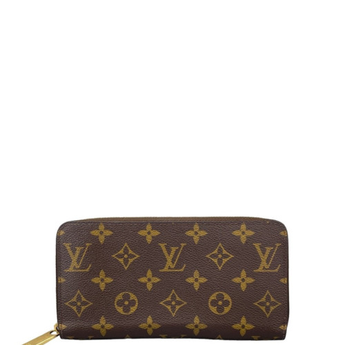 Louis Vuitton Zippy Wallet Monogram Dark Brown Light Brown Red