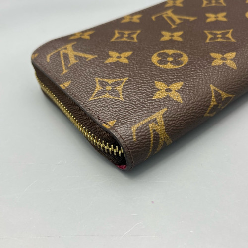 Louis Vuitton Zippy Wallet Monogram Dark Brown Light Brown Red