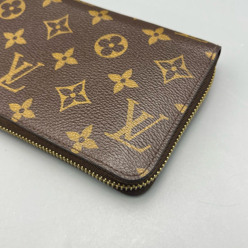Louis Vuitton Zippy Wallet Monogram Dark Brown Light Brown Red